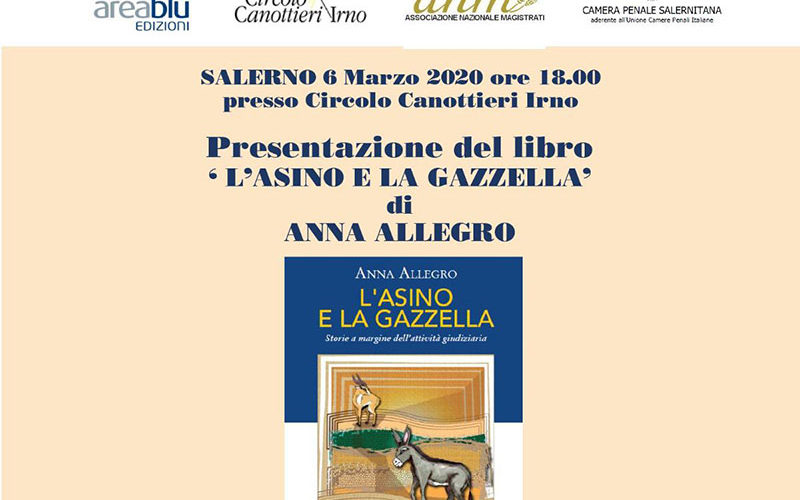 “L’asino e la gazzella”, ai Canottieri la presentazione del libro di Anna Allegro