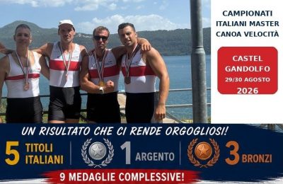 Canoa velocità, Irno tricolore a Castel Gandolfo: 5 titoli italiani e 9 medaglie per i master